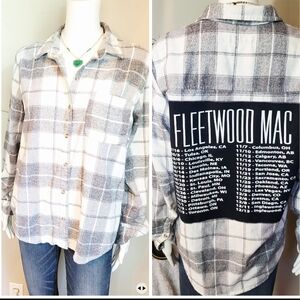Upcycled Vintage Fleetwood Mac Flannel Shirt